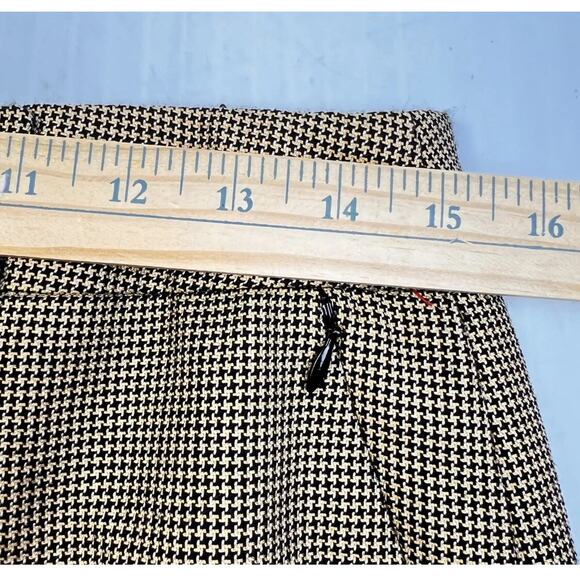 Carlisle Wool Blend Straight Skirt Women's 6 Brown Houndstooth Career Classic - Picture 7 of 8